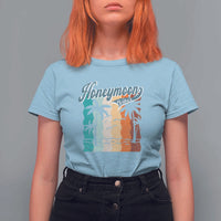 Honeymoon Vibe T Shirt For Women Beach Trip Married Couple Matching - Wonder Print Shop