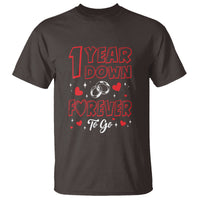 1st Wedding Anniversary T Shirt 1 Year Down Forever To Go Marriage Couple - Wonder Print Shop
