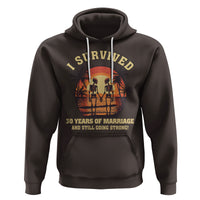 30th Wedding Anniversary Hoodie I Survived 30 Years Of Marriage And Still Going Strong Skeleton Couple Hold Hand - Wonder Print Shop