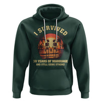 30th Wedding Anniversary Hoodie I Survived 30 Years Of Marriage And Still Going Strong Skeleton Couple Hold Hand - Wonder Print Shop
