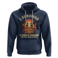 30th Wedding Anniversary Hoodie I Survived 30 Years Of Marriage And Still Going Strong Skeleton Couple Hold Hand - Wonder Print Shop