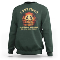 30th Wedding Anniversary Sweatshirt I Survived 30 Years Of Marriage And Still Going Strong Skeleton Couple Hold Hand - Wonder Print Shop