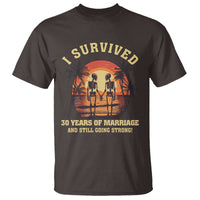 30th Wedding Anniversary T Shirt I Survived 30 Years Of Marriage And Still Going Strong Skeleton Couple Hold Hand - Wonder Print Shop