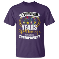 40th Wedding Anniversary T Shirt I Survived 40 Years Of Marriage What's Your Superpower? - Wonder Print Shop