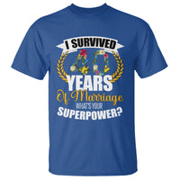 40th Wedding Anniversary T Shirt I Survived 40 Years Of Marriage What's Your Superpower? - Wonder Print Shop