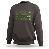 Cigars Bourbon Guns Freedom American Flag Sweatshirt - Wonder Print Shop