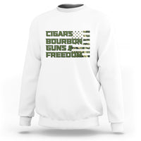 Cigars Bourbon Guns Freedom American Flag Sweatshirt - Wonder Print Shop