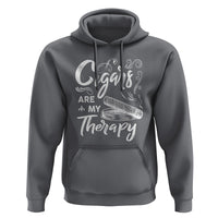 Cigar Lover Hoodie Cigars Are My Therapy Smoker Smoking - Wonder Print Shop