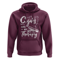 Cigar Lover Hoodie Cigars Are My Therapy Smoker Smoking - Wonder Print Shop