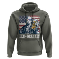 Funny 4th Of July Drinking Hoodie Ben Drankin Benjamin Franklin Patriotic Party - Wonder Print Shop