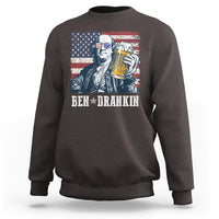 Funny 4th Of July Drinking Sweatshirt Ben Drankin Benjamin Franklin Patriotic Party - Wonder Print Shop