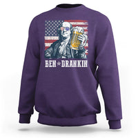Funny 4th Of July Drinking Sweatshirt Ben Drankin Benjamin Franklin Patriotic Party - Wonder Print Shop