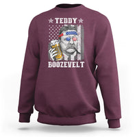 Funny 4th Of July Drinking Sweatshirt Teddy Boozevelt Theodore Roosevelt Patriotic Party - Wonder Print Shop