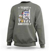 Funny 4th Of July Drinking Sweatshirt Teddy Boozevelt Theodore Roosevelt Patriotic Party - Wonder Print Shop