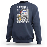 Funny 4th Of July Drinking Sweatshirt Teddy Boozevelt Theodore Roosevelt Patriotic Party - Wonder Print Shop