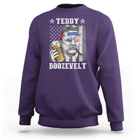 Funny 4th Of July Drinking Sweatshirt Teddy Boozevelt Theodore Roosevelt Patriotic Party - Wonder Print Shop