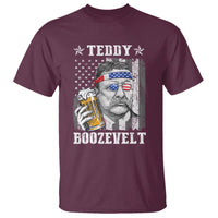 Funny 4th Of July Drinking T Shirt Teddy Boozevelt Theodore Roosevelt Patriotic Party - Wonder Print Shop