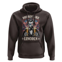 Funny 4th Of July Hoodie Drinking Like Lincoln Patriotic Party - Wonder Print Shop
