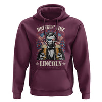 Funny 4th Of July Hoodie Drinking Like Lincoln Patriotic Party - Wonder Print Shop