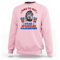 Funny 4th Of July Drinking Sweatshirt Time To Get Star Spangled Hammered Abraham Lincoln Patriotic Party - Wonder Print Shop