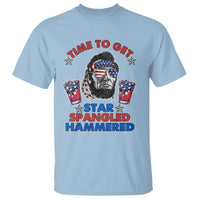 Funny 4th Of July Drinking T Shirt Time To Get Star Spangled Hammered Abraham Lincoln Patriotic Party - Wonder Print Shop