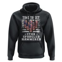 Funny 4th Of July Drinking Hoodie Time To Get Star Spangled Hammered Patriotic Party - Wonder Print Shop