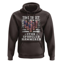 Funny 4th Of July Drinking Hoodie Time To Get Star Spangled Hammered Patriotic Party - Wonder Print Shop