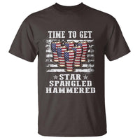 Funny 4th Of July Drinking T Shirt Time To Get Star Spangled Hammered Patriotic Party - Wonder Print Shop