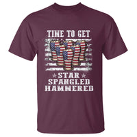 Funny 4th Of July Drinking T Shirt Time To Get Star Spangled Hammered Patriotic Party - Wonder Print Shop