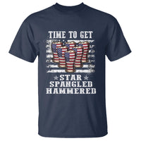 Funny 4th Of July Drinking T Shirt Time To Get Star Spangled Hammered Patriotic Party - Wonder Print Shop