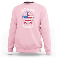 Funny 4th Of July Drinking Sweatshirt Red White And Booze Patriotic Party - Wonder Print Shop