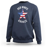Funny 4th Of July Drinking Sweatshirt Red White And Booze Patriotic Party - Wonder Print Shop