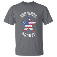 Funny 4th Of July Drinking T Shirt Red White And Booze Patriotic Party - Wonder Print Shop