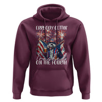 Funny 4th Of July Drinking Hoodie Everybody Gettin' Trashed On the Fourth American Opossum Patriotic Party - Wonder Print Shop