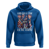 Funny 4th Of July Drinking Hoodie Everybody Gettin' Trashed On the Fourth American Opossum Patriotic Party - Wonder Print Shop
