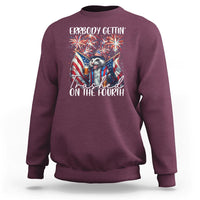 Funny 4th Of July Drinking Sweatshirt Everybody Gettin' Trashed On the Fourth American Opossum Patriotic Party - Wonder Print Shop