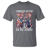 Funny 4th Of July Drinking T Shirt Everybody Gettin' Trashed On the Fourth American Opossum Patriotic Party - Wonder Print Shop