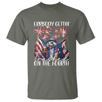 Funny 4th Of July Drinking T Shirt Everybody Gettin' Trashed On the Fourth American Opossum Patriotic Party - Wonder Print Shop