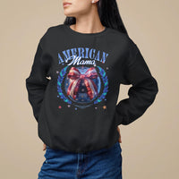 American Mama Sweatshirt Coquette Disco Ball 4th Of July - Wonder Print Shop