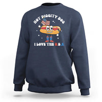 Funny 4th Of July Sweatshirt Hot Diggity Dog I Love USA - Wonder Print Shop