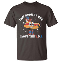 Funny 4th Of July T Shirt Hot Diggity Dog I Love USA - Wonder Print Shop