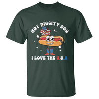 Funny 4th Of July T Shirt Hot Diggity Dog I Love USA - Wonder Print Shop