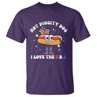 Funny 4th Of July T Shirt Hot Diggity Dog I Love USA - Wonder Print Shop