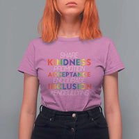 Anti Bullying T Shirt For Women Share Kindness Promotion Acceptange Encourage Inclusion - Wonder Print Shop