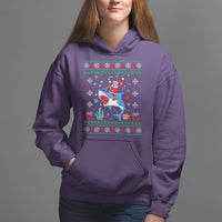Christmas Hoodie Santa Riding Shark Diver Ocean Xmas Holiday - Wonder Print Shop