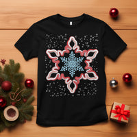 Snowflake Candy Cane Snow Christmas Pajamas T Shirt - Wonder Print Shop