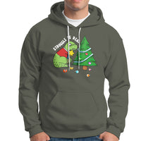 Christmas Hoodie Struggle Is Real T-Rex Christmas Tree Star - Wonder Print Shop