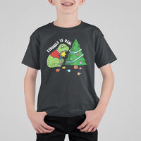 Christmas T Shirt For Kid Struggle Is Real T-Rex Christmas Tree Star - Wonder Print Shop