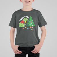Christmas T Shirt For Kid Struggle Is Real T-Rex Christmas Tree Star - Wonder Print Shop