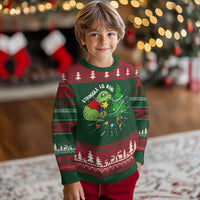 Christmas Cute Dinosaur Ugly Christmas Sweater Struggle Is Real - Wonder Print Shop